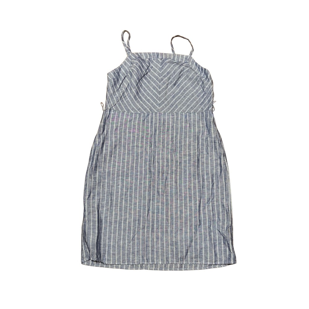 Banana Republic Women Blue White Striped Linen Blend Dress Size 12 NWT